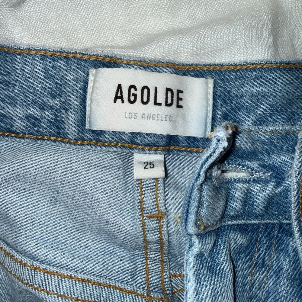 Agolde Light Blue Straight Leg Jeans - Picture 2 of 3